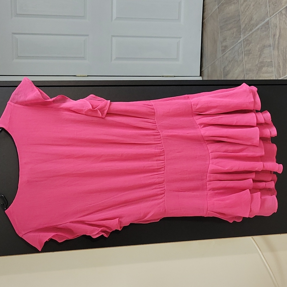 Mango Collection Ruffled Pink Top Size 4 - Picture 9 of 10